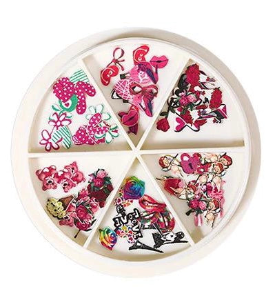 Nail art mix heart paper slices