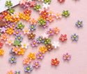 Mixed colors nail art flowers