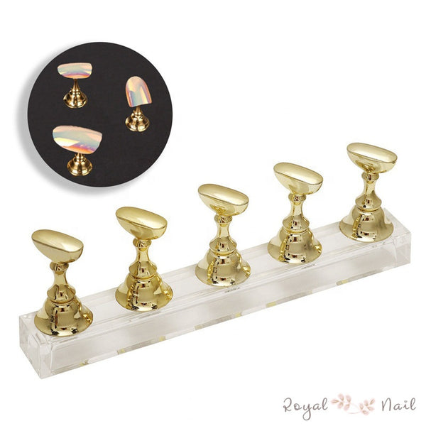 Display Nail Art Acrylic Alloy Magnetic Practice Stand Holder Set