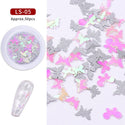 Colorful Butterfly Nail Sequins 3d Holographic Wood pulp