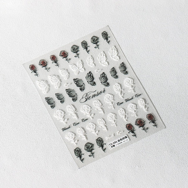 Butterfly 3D Acrylic Engraved Nail Sticker