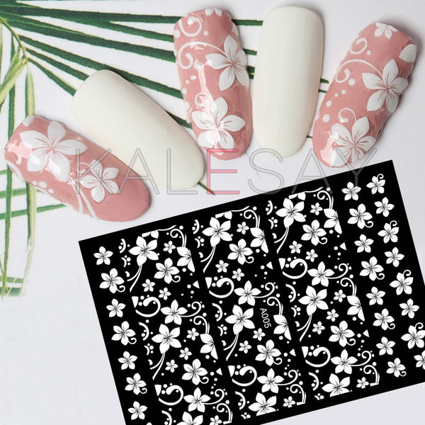 3D White Flower Nail Sticker