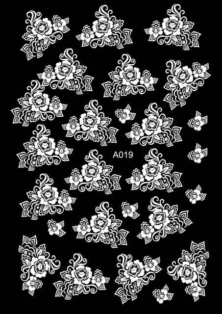 3D White Flower Nail Sticker