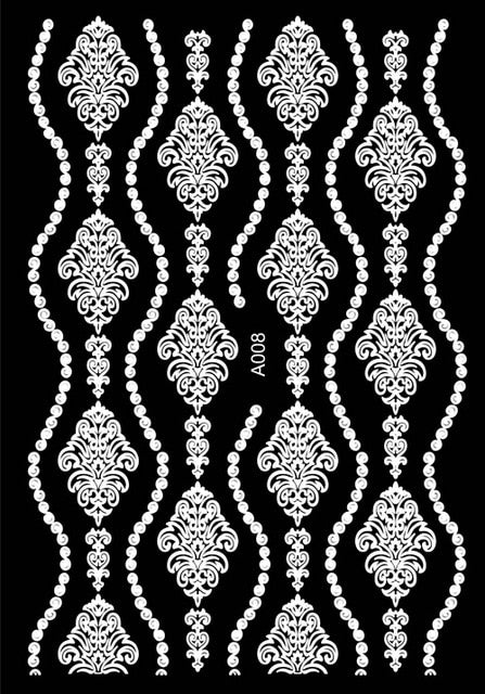 3D White Flower Nail Sticker